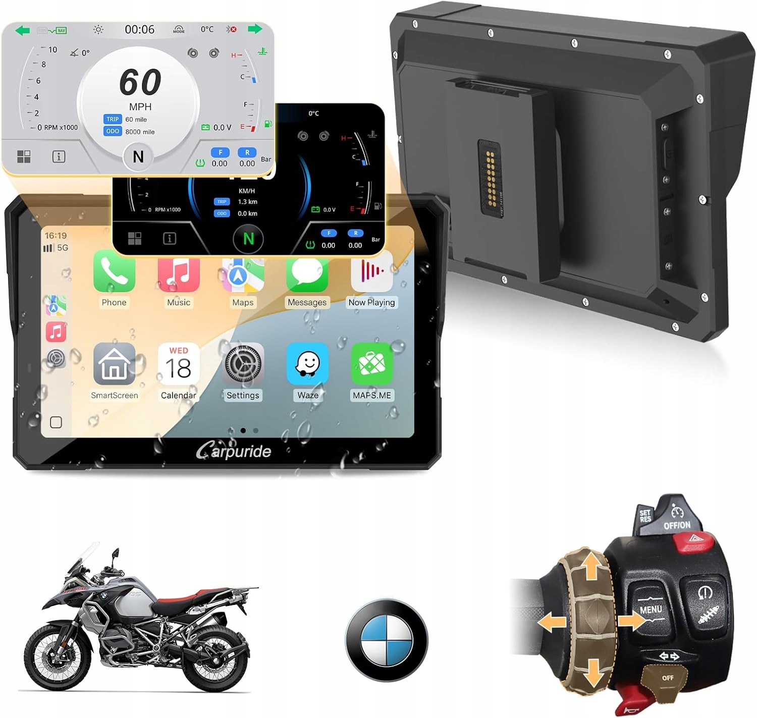CARPURIDE W702BS PRO - ekran motocyklowy BMW